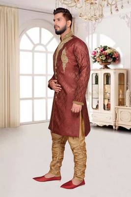 Maroon Brocket Indo Western Dresses 3