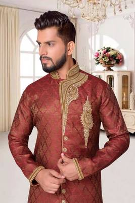 Maroon Brocket Indo Western Dresses 4
