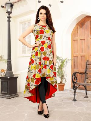 Multicolor printed rayon kurti 1