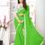 Parrot green plain georgette saree with blouse