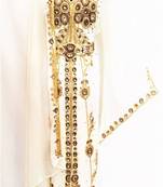 white georgette Islamic kaftan with zari and stone work