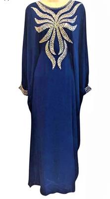 blue georgette Islamic farasha with zari and stone work 1