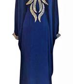 blue georgette Islamic farasha with zari and stone work