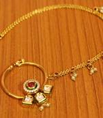 Ruby Kundan Meenkari Polki Bridal Nose Ring