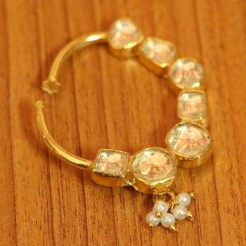 Kundan Polki Gold Look Sonam Kapoor Nose Ring 1
