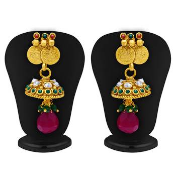 Classy Gold Plated  Temple Jewellery Coin Necklace Set for Women 3