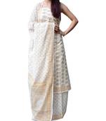 Giftpiper Bagh Print Salwar Suit In Cotton  White