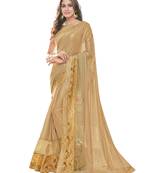 Gold embroidered net saree with blouse