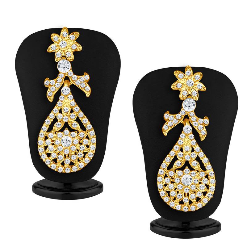 Stylish Gold Plated AD Necklace Set for Women