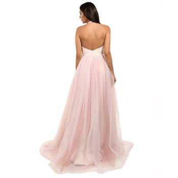 Khwaab Halter White & Pink Color Net - Satin Designer Ball Gown 2