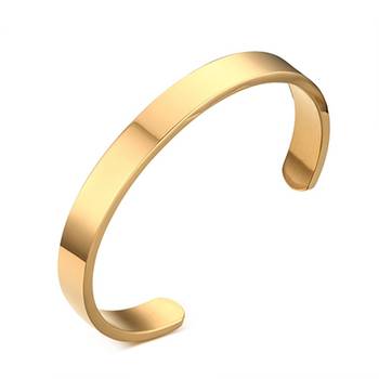 Solid Cuff 18K Gold 316L Surgical Stainless Steel Cuff Kada Bangle Bracelet For Boys Men 1