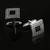 Designer Checks Square Black Silver Enamel Rhodium Plated High Quality Brass Cufflink Pair for Men