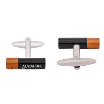 The Jewelbox Cell Battery Enamel Multi-Color Rhodium Brass Cufflinks Pair Boys Men Gift Box 2