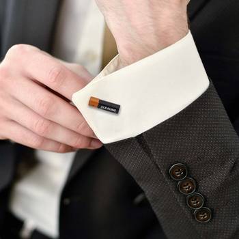 The Jewelbox Cell Battery Enamel Multi-Color Rhodium Brass Cufflinks Pair Boys Men Gift Box 3