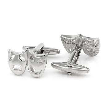 Venetian Mask Comedy Tragedy Drama Formal Shirt Brass Cufflinks Pair Men Gift Box 2