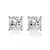 316L surgical stainless steel mens boys ear stud pair earring square princess cut american diamond