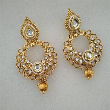 White Polki Earrings 1