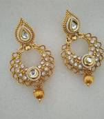 White Polki Earrings