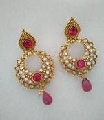 Hot Pink Polki Earrings
