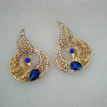 Blue Peacock Earrings 1