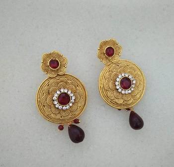 Maroon Earrings 1