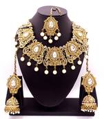 White antique gold plated bridal wedding diamond  jewellery