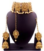 Golden lct antique gold plated bridal wedding diamond jewellery