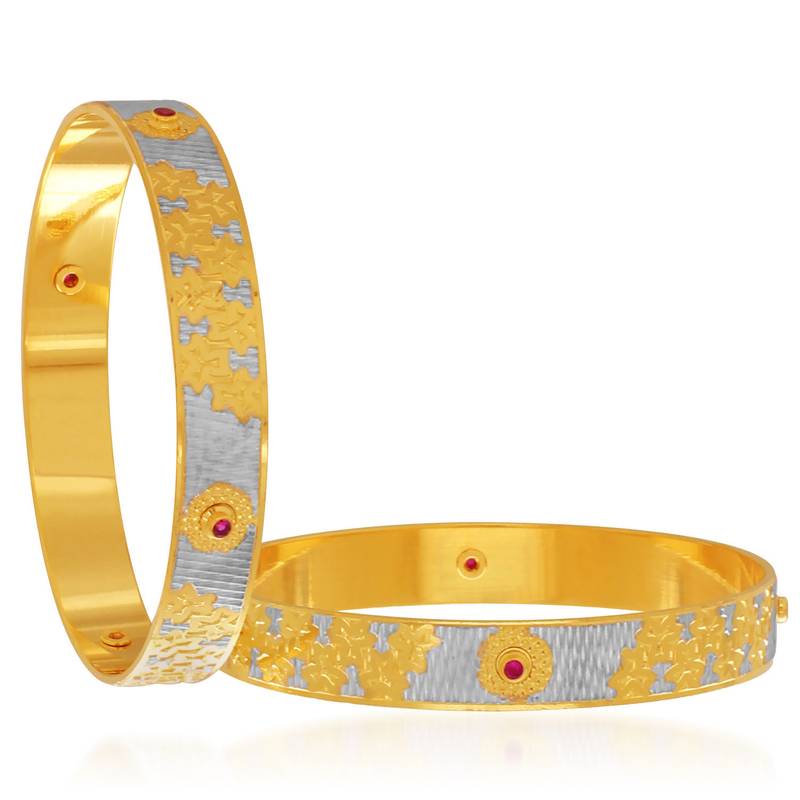 Modern Gold and Rhodium Plated Dancing Bangles for Women