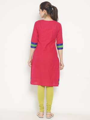 Pink embroidered cotton embroidered-kurtis 3