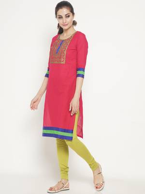 Pink embroidered cotton embroidered-kurtis 4