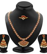 Artistically Moonga Moti Stone Studded NecklaceSet