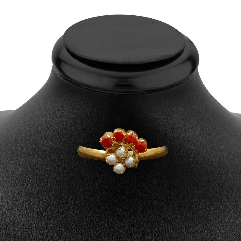 Artistically Moonga Moti Stone Studded NecklaceSet