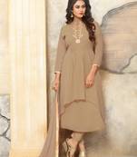 Chiku Embroidered Faux Georgette Salwar With Dupatta