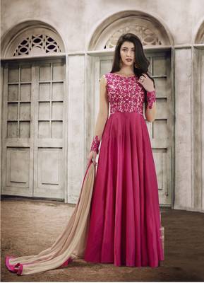 Pink Embroidered Silk Salwar With Dupatta 1