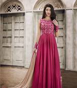 Pink Embroidered Silk Salwar With Dupatta
