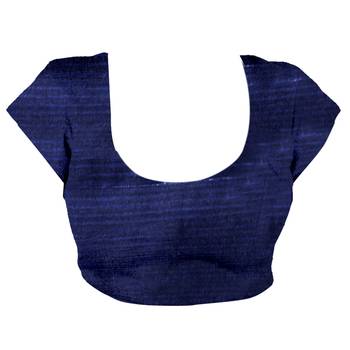 Blue printed bhagalpuri cotton saree with blouse 3