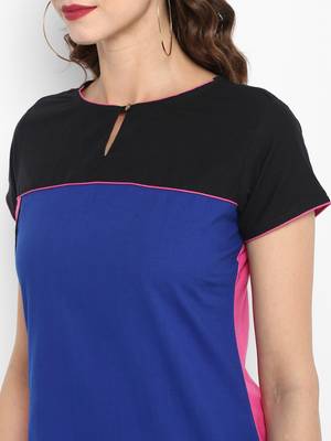 Royal-blue plain cotton kurtas-and-kurtis 2