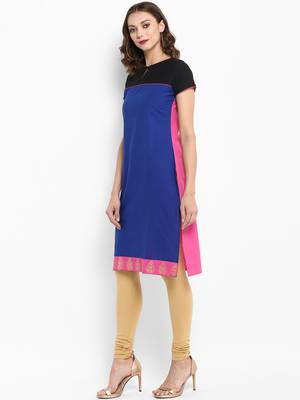 Royal-blue plain cotton kurtas-and-kurtis 4