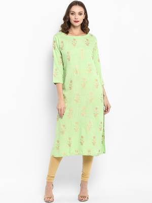 Lime printed rayon kurtas-and-kurtis 1