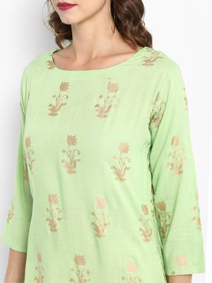 Lime printed rayon kurtas-and-kurtis 2