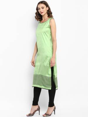 Green printed silk silk-kurtis 4