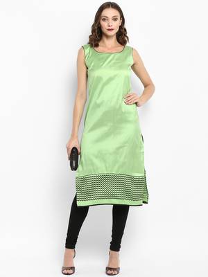 Green printed silk silk-kurtis 5
