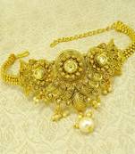 Golden lct kundan adjustable bajuband armlet ethnic wedding jewellery