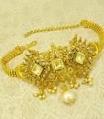 Golden lct kundan adjustable bajuband armlet ethnic wedding jewellery