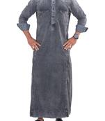 Grey cotton denim bulwark thobe