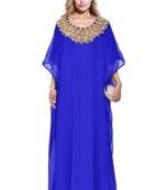 Royal blue georgette embriodery islamic kaftans