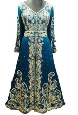 Blue georgette embriodery islamic kaftans 1
