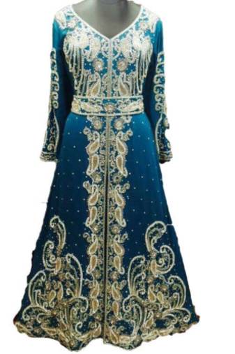 Blue georgette embriodery islamic kaftans