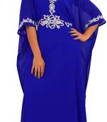 Royal blue georgette embriodery islamic kaftans