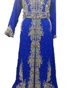 Royal blue georgette embriodery islamic kaftans